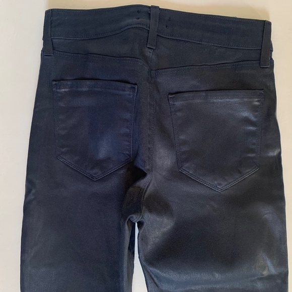 L’AGENCE Sabine High Rise Coated Skinny Jeans Navy "Deep Cove" - Picture 11 of 15